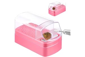 Andibro Uchwyt na wiertła do paznokci 2 w 1, 30 otworów, pyłoszczelne bity do paznokci, organizer na wiertła do paznokci, etui na szczotki do czyszczenia, pyłoszczelne wiertła do paznokci, stojak,