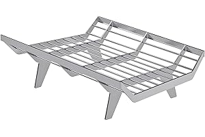 BeneLabel Kaminrost Schwerlast, Groß Kamin Feuerrost Holzwiegen Offenes Feuer Gitterrost Edelstahl Brennholz Kaminscheit Kohlerost für Innen Außen Brennen Ofen, 61 x 38 x 17cm/4 Beine