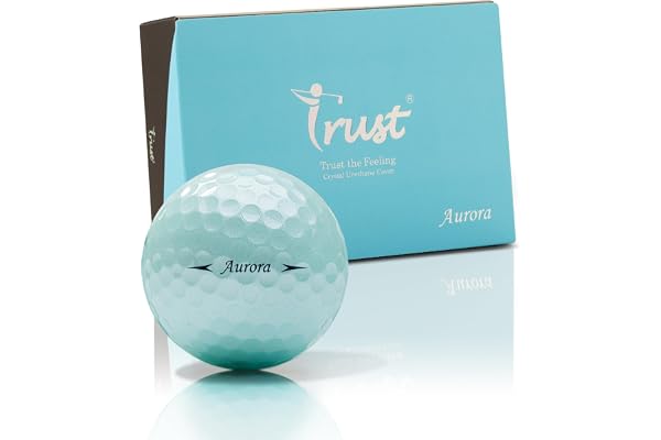 Trust Balles de Golf Aurora – Haute visibilité, Longue Distance, vol Stable, trajectoire Droite, arrêt Puissant, uréthane Cristal, qualité Tour, Noyau 3 Couches Dynamique, 12/48 balles