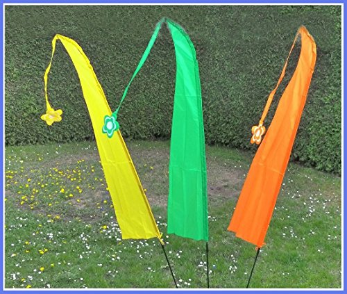 XXL 3er SET Teleskop Balifahne Fahnen Flagge Gartenfahne BALI Fahne