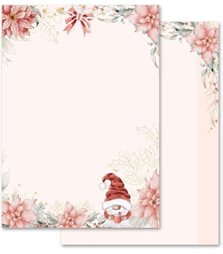 20 Blatt Winterdorf Gold Briefpapier DIN A4 – Weihnachts- & Winter-Motivpapier, Für Drucker & Handbeschriftung