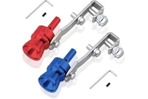 ERHUO Blauer und Roter Schalldämpfer,Schalldämpfer Aluminium Auto Turbo Sound Auspuff Whistle Rohr Endrohr Abblasventil Simulator Größe