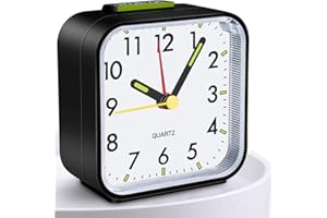 Titifeya Non Ticking Alarm Clocks Bedside Battery Powered Silent Bedroom Clock With Large Display Snooze Nightlight Function Easy to Use and Loud Enough for Heavy Sleepers, Kids, Elderly