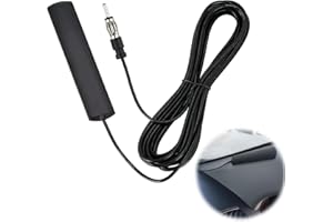 PENNLE Antena Estéreo para Coche, Am/FM, Universal Antena FM Radio DIN Motorola Montaje Adhesivo Oculto, Montaje Adhesivo en Parabrisas, Compatible con Unidades Principales de Estéreo Receptor de Radio HD