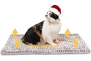 MORA PETS Self Heating Cat Bed Heated Cat Blanket Washable Warming Pet Pad Electric-Free Heat Bed Puppy Cushion Small Thermal Mat Reversible 70 x 47 cm