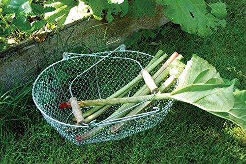 Esschert Design Drahtkorb – Groß – mit Holzgriffe Dekoration Korb Garten Eisen - 2