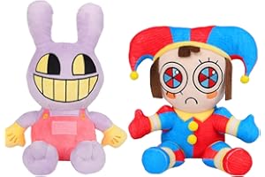 GUUIESMU Digital Circus Plush,Pomni Plushies Toy, Ponni and Jax Plush,Soft Stuffed Anime Pony Plush Dolls, Pomni and Jax Plushies Toy for Fans Gift (A+B)