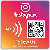 MESSAGENES - Sticker with NFC and QR | Sticker to Get Followers | Compatible with Instagram | 1 Unit | Editable Dynamic QR |