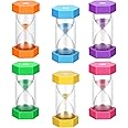 Wowlela Sand Timer, 6 Colors Hourglass Sand Timer for Kids 1/3/5/10/20/30 Minutes Acrylic Sand Clock, Colorful Plastic Sand Watch Hour Glass Sandglass for Classroom Game Home Office Decoration