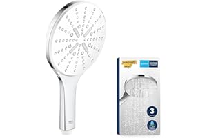 GROHE Vitalio SmartActive 150|Manopola doccia a tre getti|GROHE Water Saving (portata limitata a 9,5 l/min)|Sistema di fissaggio universale|Bianco|26597000