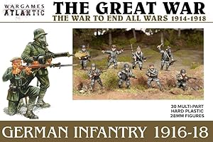 WARGAMES ATLANTIC The Great War – German Infantry 1916-18 (30 figurines) en plastique rigide multi-parties (polystyrène à fort impact) 28 mm