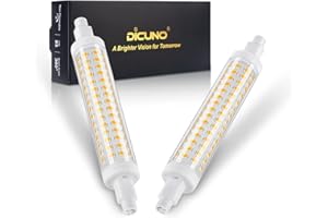 DiCUNO R7s LED 118mm, lámpara LED R7s 8.5W, Blanco Cálido 2700K, 950lm, equivalente halógeno de 75W, lámparas de lectura, no regulable, 230V, 2 Piezas