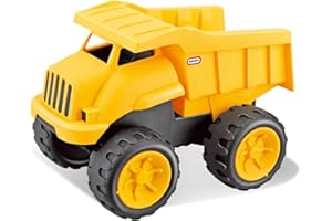 TOYVENTURES Huge Size Push and Go Construction Vehicle Monster Dump Truck Digger Dumper Bulldozer Excavator Toy (1 Piece, Size Big 11 Inch) (Dump Truck Yellow)