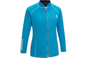 ZIYIMAOYI Veste de plongée en néoprène de 2 mm pour femme - Veste de surf à manches longues avec fermeture éclair sur le devant - Veste de plongée