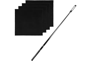 INNOHHUSTLE Flötenputzer SStücket, 4 Stück Reinigungstücher mit Flöten Reinigungsstab Flötenreinigungsset für Die Pflege Ihres Instruments Blasinstrumente (Schwarz, 15x15cm)