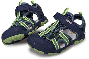 UOVO Boys Sandals Closed Toe Outdoor Sandals Trekking Hiking Sandals Athletic Summer Shoes Size 7 Toddler to 5 Big Kids