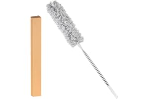 ALEEIK Staubwedel Waschbar Staubwischer Handstaubwischer Verbiegbareeckbesen Extra Lang Bis 280cm Staubfänger mit Speziellen Mikrofaser für hohe Decken Deckenventilator Spinnenweben