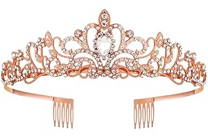 LDIRECT Tiara Crystal Rhinestone with Comb, Tiara Crown Bridal Princess Headband Wedding Crown for Women