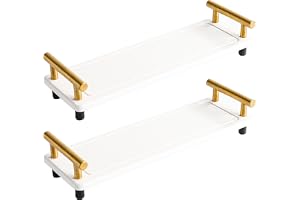 2 st vattenabsorberande kiselgur för handfat, badrumsbricka, dekor, dekorativ bricka för köksbänk, vitt guld, handfat, organi