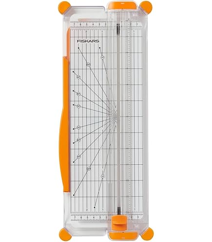 Fiskars 12-Inch Reinforced Trimmer - Precise Cutting For Paper, Photos, Cardstock | Large Deck