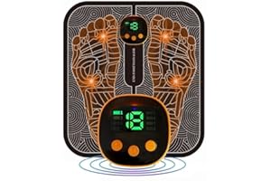 HENESE Massaggiatore Piedi, EMS Massaggio Piedi,EMS Massaggiatore per Piedi,Massaggiatore Portatile, 8 Modalità,Sollievo dal Dolore Muscolare,Massaggiatore Piedi Elettrico Pieghevole