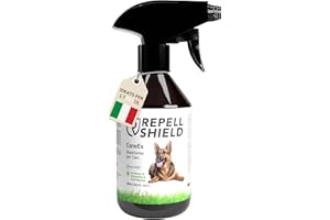 RepellShield Spray Disabituante per Cani, 250ml - Repellente per Cani Naturale da Interno ed Esterno - Dissuasore per Cani Anti Pipi e Morsi, Lunga Durata - A Base di Oli Essenziali