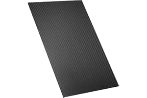 QWORK® 3K Kohlefaserplatte, 1 x 200 x 300 mm, Kohlefaser, Schwarz