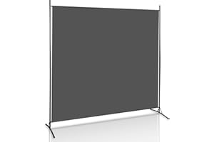 Eulenke Paravent, divisorio in tessuto 180 x 180 cm, 1 pezzo, grande, divisorio per giardino, balcone (grigio scuro)