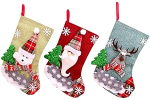 Lotvic Weihnachtsstrumpf, 3 er Set Groß Personalisierte Weihnachtsstrümpfe, Nikolausstiefel Nikolausstrumpf, Christmas Stocking für Weihnachtsdeko,Weihnachtssocken für Weihnachten Geschenke