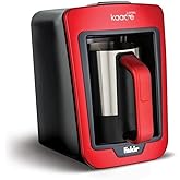 Fakir Kaave Steel T&uuml;rk Kahvesi Makinesi, 735 W, 4 Fincan Kapasite, 280 ml Hazne, Paslanmaz &Ccedil;elik, 21 x 14.5 x 22.5 cm, Rouge