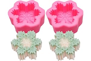 GOLDYIDA 2 Pezzi Stampo in Silicone a Forma di Fiocco di Neve 3D Forma di Candela Fiocco di Neve Stampo per Candele Fiocchi di Neve Cera Aromaterapia Stampi per Fare il Sapone per La Decorazione