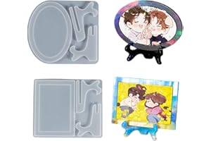 HyzaPhix 2 Stampi in Resina Per Cornici Fotografiche Stampo Epossidica Stampi Foto Photo Frame Mould Resin Mold per Fai Da Te Foto Personalizzata Idea Regalo, Decorazione Della Casa (A)
