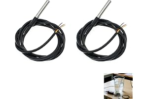 2 st digital temperatursensor för DS18B20, temperatursensor med kabel 1 m, temperaturområde -55 °C till +125 °C, sensor i ros