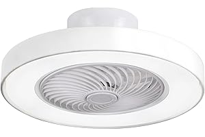 BEL AIR HOME - Ventilador Plafón CATHAY Motor DC Con Luz LED 72W Mando a Distancia, Rejilla Giratoria Eficiente Ventilación de 4 Velocidades para Verano y Plafón LED para Invierno (BLANCO)