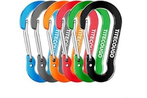 TITECOUGO Ultra-Light Nonlocking Carabiner, Aluminum Alloy D-Ring High Strength Key Chain Clip Hook