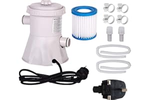 Pool Filter Pump, ZAYMDO Summer Swimming 300gallons Above Ground Pool Filter, 220v Electric Circulation Whirlpool Pump for Children's Inflatable Swimming Pool, Bracket Pool