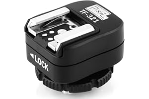 Pixel TF-321 E-TTL Blitzschuh-Adapter mit extra PC-Sync-Port für Canon DSLRs und Blitzgeräte