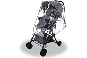 Wemk Parapioggia Passeggino, Impermeabile Parapioggia per Carrozzina con 3 Finestre, Trasparente, Montaggio Facile, Senza PVC (Medio)