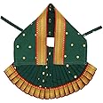 Vedic Vaani Traditional Saree for Ghatasthapana Guruvar Vrat Puja Festival Shringar for Kalash Sthapana Puja (Green, 7(H) x 11(W) Inch) Appropriate for 7 inch Idol