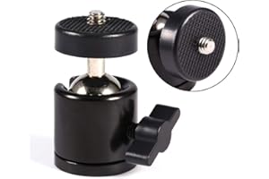 YOSOO HEALTH GEAR Hot Shoe Mount Adaptateur, 1/4 Ball Head Mount, Ball Head Support, Monture à Tête Sphérique, Rotule Pivotante à 360 Degrés avec Support de Base de Filetage pour Appareil Photo Reflex Numérique