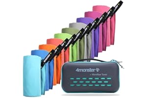 ‎4MONSTER 4Monster Mikrofaser Handtücher in 14 Farben, Schnelltrocknendes Sporthandtuch Saugfähig, Ultra Leichtes Reisehandtuch für Fitness Sauna Reisen Sport