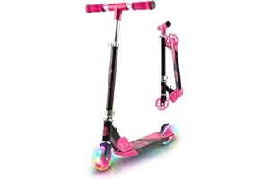 Scooter for Kids Ages 6-12 - CORE Foldy Kids Scooter, Kick Scooter, 2 Wheel Light-Up LED, Easy Folding Scooter, 3 Adjustable Height Handlebar, Pro Deck, Boys Scooter & Girls Scooter, 4 Colors
