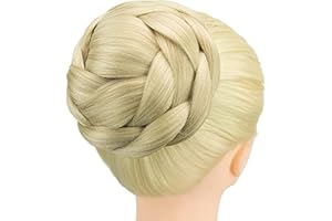 IMISSU Grande Taille Danseur Tressé Chignon Couverture De Cheveux Beignet Postiches Chouchou Chignon Perruque Chignon Sur La Fête De Mariage (M3 Dirty Blonde)