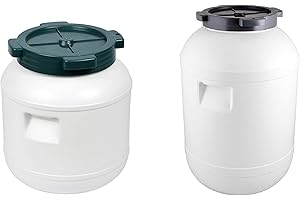 Agritrade AK Plastic Barrel with Screw Cap or Various Accessories - for Fermentation or Food Storage - Approved for Food Contact/Brine Pickling Cabbage Cucumber Vegetable (5 Inserts for 10 L Barrel)