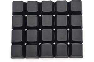 BoaJAJUHU OEM-Profil Blank Tastenkappen PBT Regenbogen gemischte Farben 1U R4 Tastenkappe für MX-Schalter mechanische Tastatur (Schwarz, 20Stück)