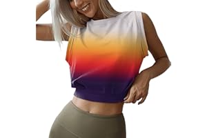 GXYANIAOY Sport Oberteile Damen Crop Top Ärmelloses Bauchfrei Sport Shirts Fitness Sporttop Yoga Oberteil Workout Tank Tops Frauen Gym Sportoberteile Running T-Shirts Sommer Trainieren Shirt