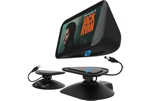 MOHOSOKO Charging Stand for Echo Show 5 (3rd Gen) - Adjustable Stand with 2 USB Charging Port (USB-C & USB) for Charge Cellphone or Earbuds, Tilt and Swivel Magnetic Table Holder (Black)