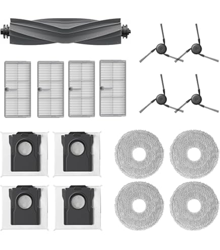Daaxing Lot De 21 Sacs à Poussière Pour Aspirateur Robot Ultenic MC1, 1 Brosse Principale, 5 Serpillères, 6 Brosses Latérales, 4 Filtres, 5 Sacs à