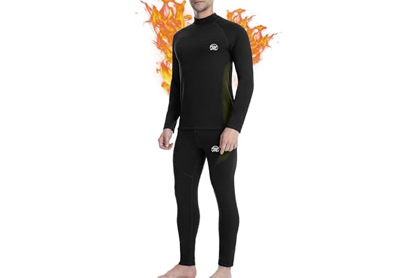 MEETWEE Homme Ensemble de sous-Vêtement, Sport Base Layer Maillot Manches Longues + Pantalon Quick Dry Sou Vetement pour L'entraînement Ski Running Randonnée