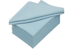 Cloth Napkins Set of 12(18x18 Inches or 46x46 CM) 100% Cotton Everyday Use Premium Quality Cloth Napkins|Festive Holiday Table Décor for Christmas Parties&Dining|Powder Blue - The Home Talk